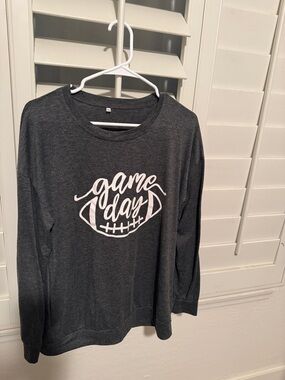 Game Day Graphic Sweatshirt - Dark Gray with White Print
